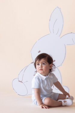 ⁦COTTON BOY ROMPER - SKY BLUE⁩ – תמונה ⁦5⁩