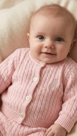 ⁦knit baby set - pink⁩ – תמונה ⁦2⁩